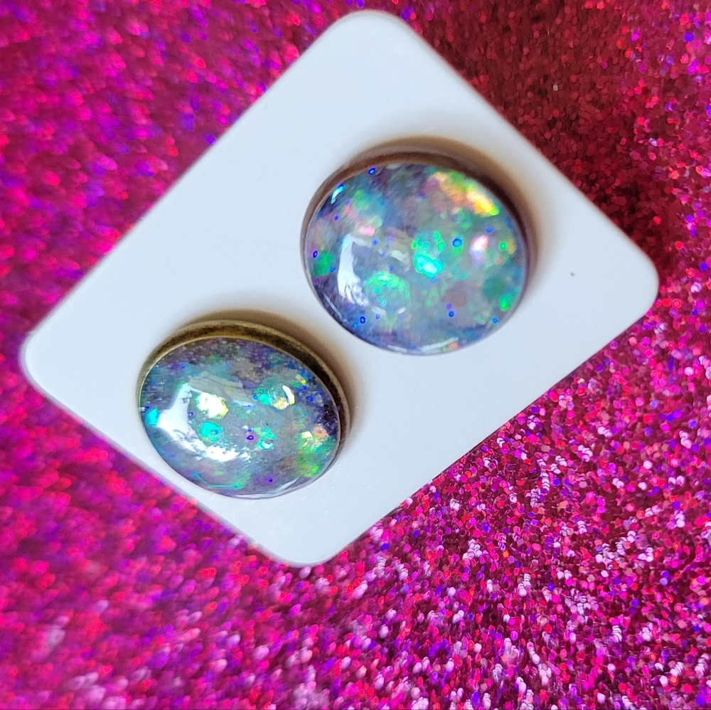 Hand made glitter earrings